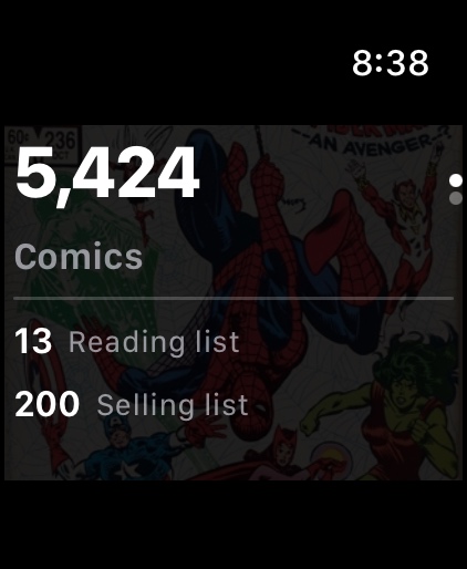 Near Mint collection totals on Apple Watch